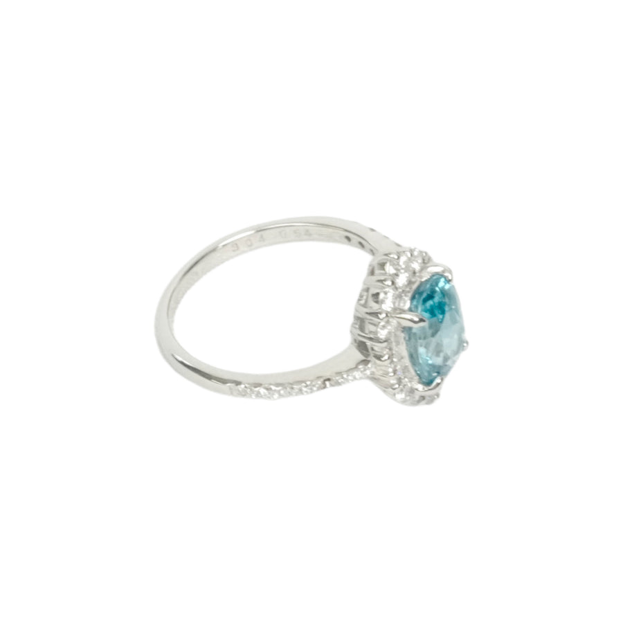 PT900 Zircon 3.04ct Diamond 0.54ct Ring