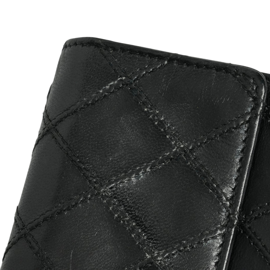 CHANEL 2009–2010 Matelassé Coco Mark Bi-Fold Long Wallet