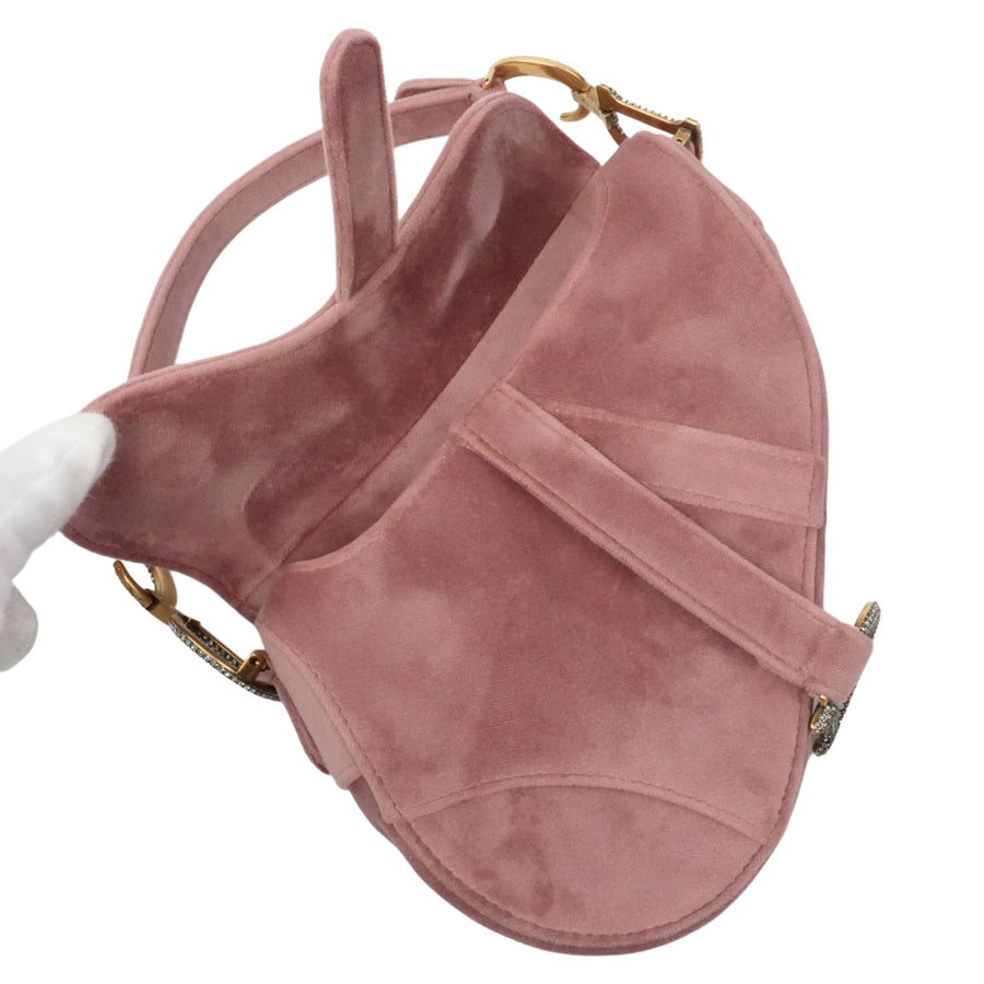 CHRISTIAN DIOR Velvet Saddlebag Handbag