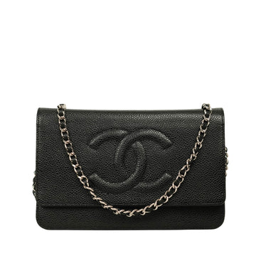 CHANEL Coco Mark Caviar Skin Shoulder Bag
