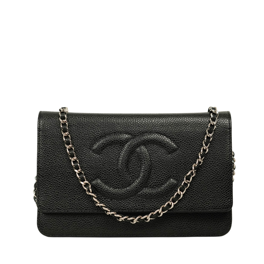 CHANEL Coco Mark Caviar Skin Shoulder Bag