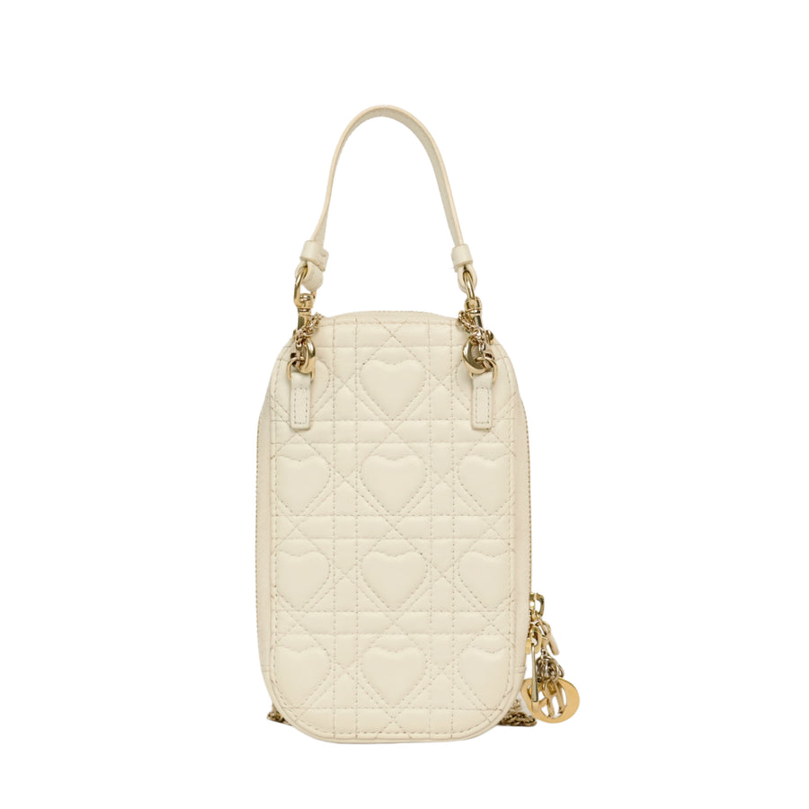 CHRISTIAN DIOR Lady Dior Call'in Dior Phone Holder / Shoulder Bag