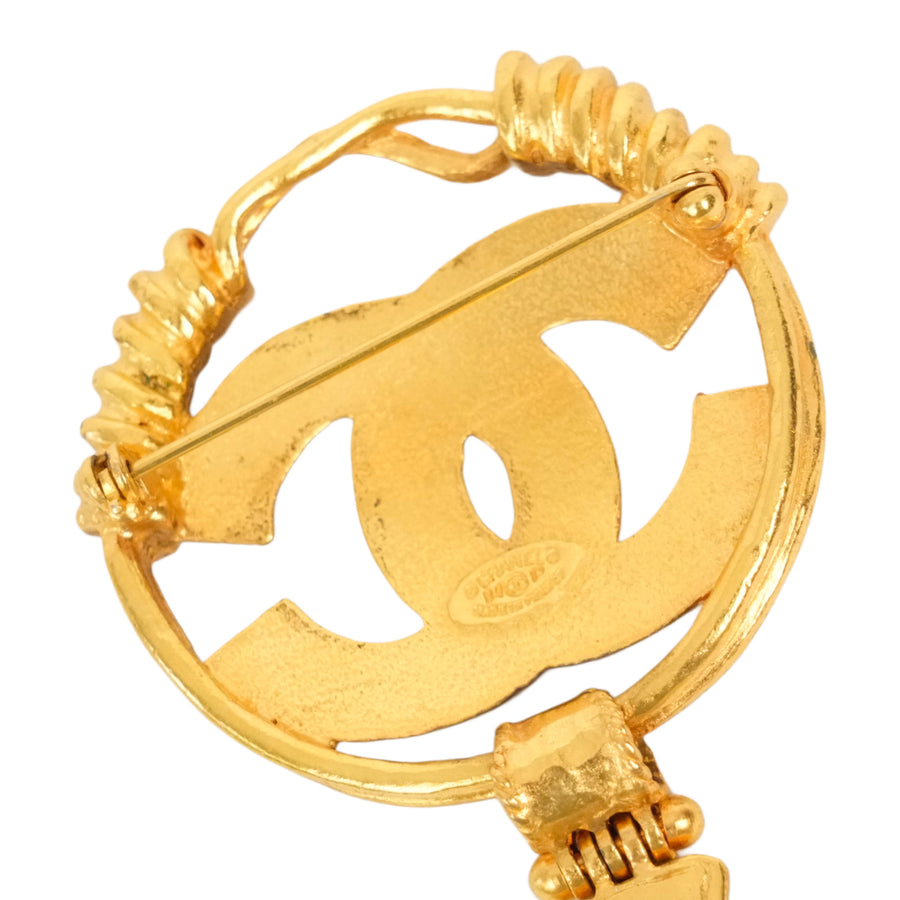 CHANEL Coco Mark Cross Motif Brooch