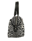 YVES SAINT LAURENT Bubble Quilted Leopard Print Bowling Bag 30 Handbag