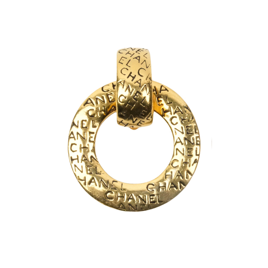 CHANEL Logo Circle Earrings