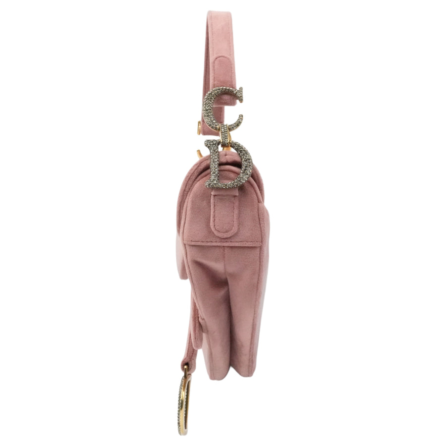 CHRISTIAN DIOR Velvet Saddlebag Handbag