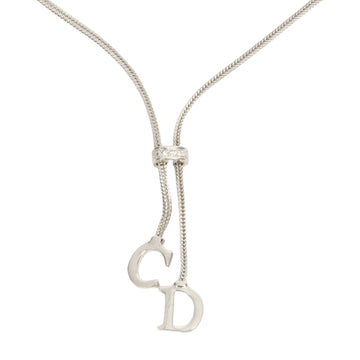 CHRISTIAN DIOR CD Logo Rhinestone Necklace