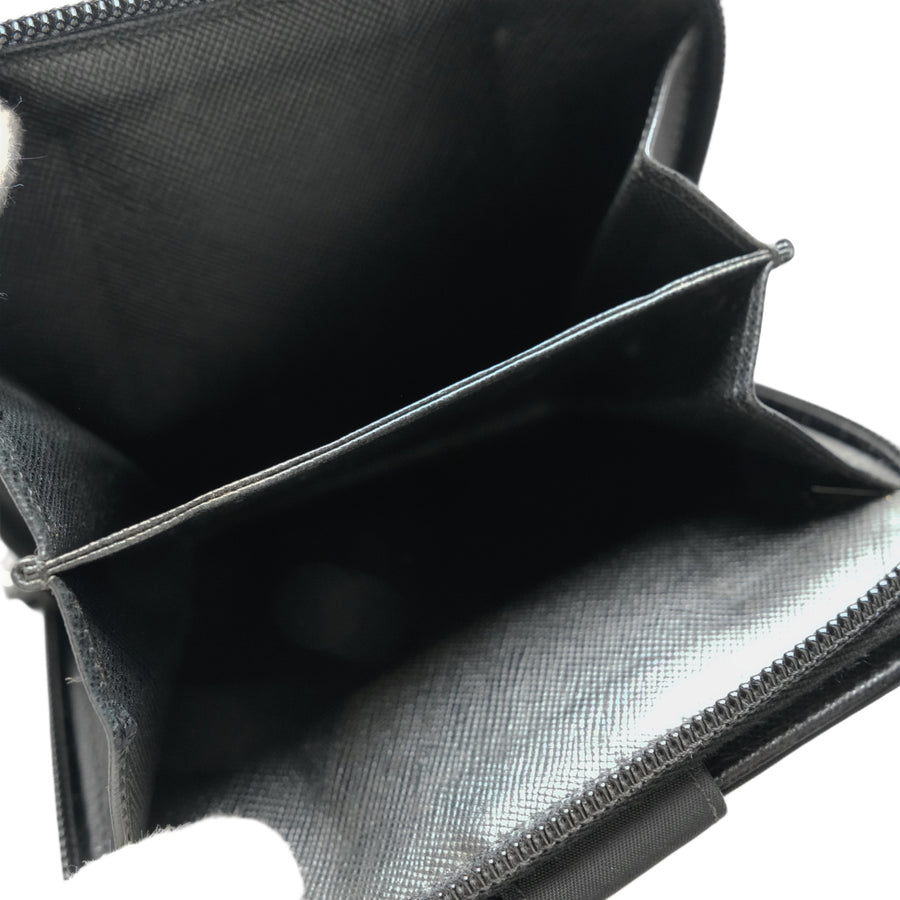 PRADA Nylon Round Zip Compact Wallet