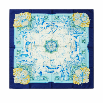 Superbe Foulard JL JAMMERS & LEUFGEN soie TBEG vintage 87 x 88 cm