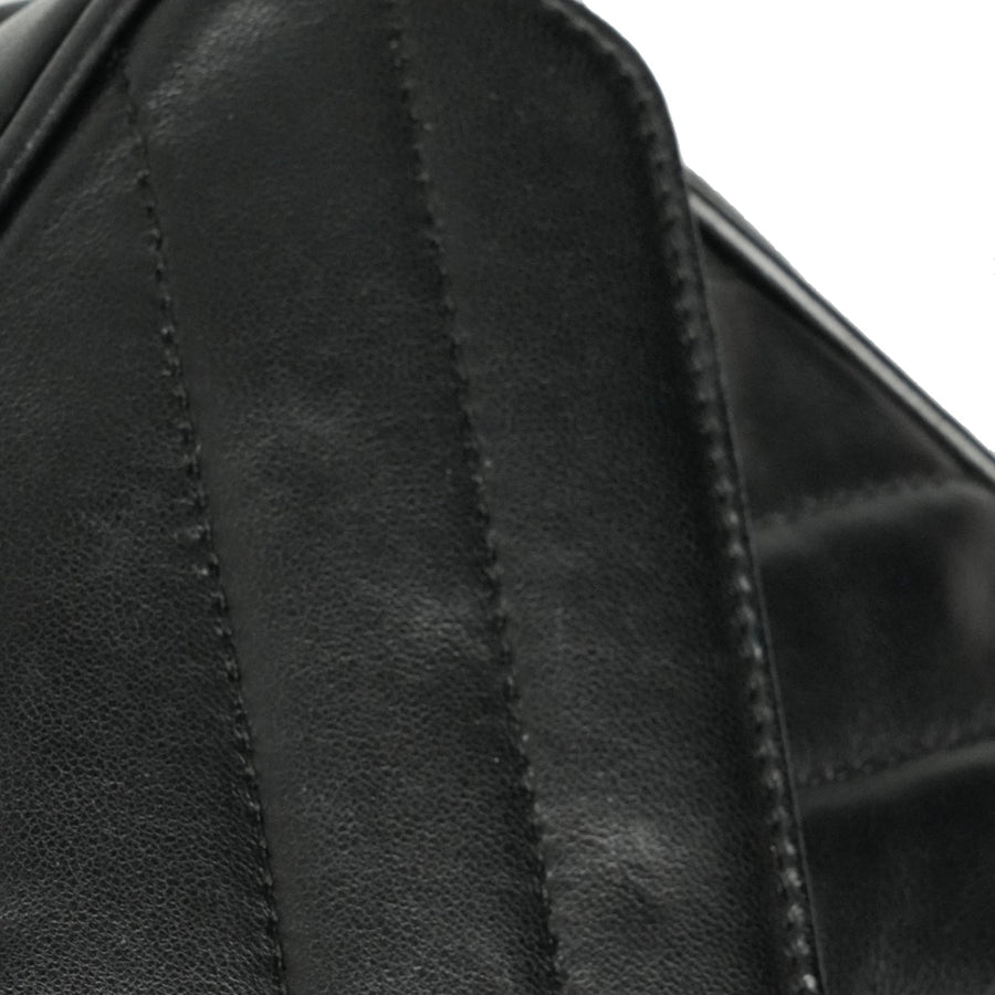 CHANEL 1991-1994 Coco Mark V-Stick Chain Lambskin Shoulder Bag