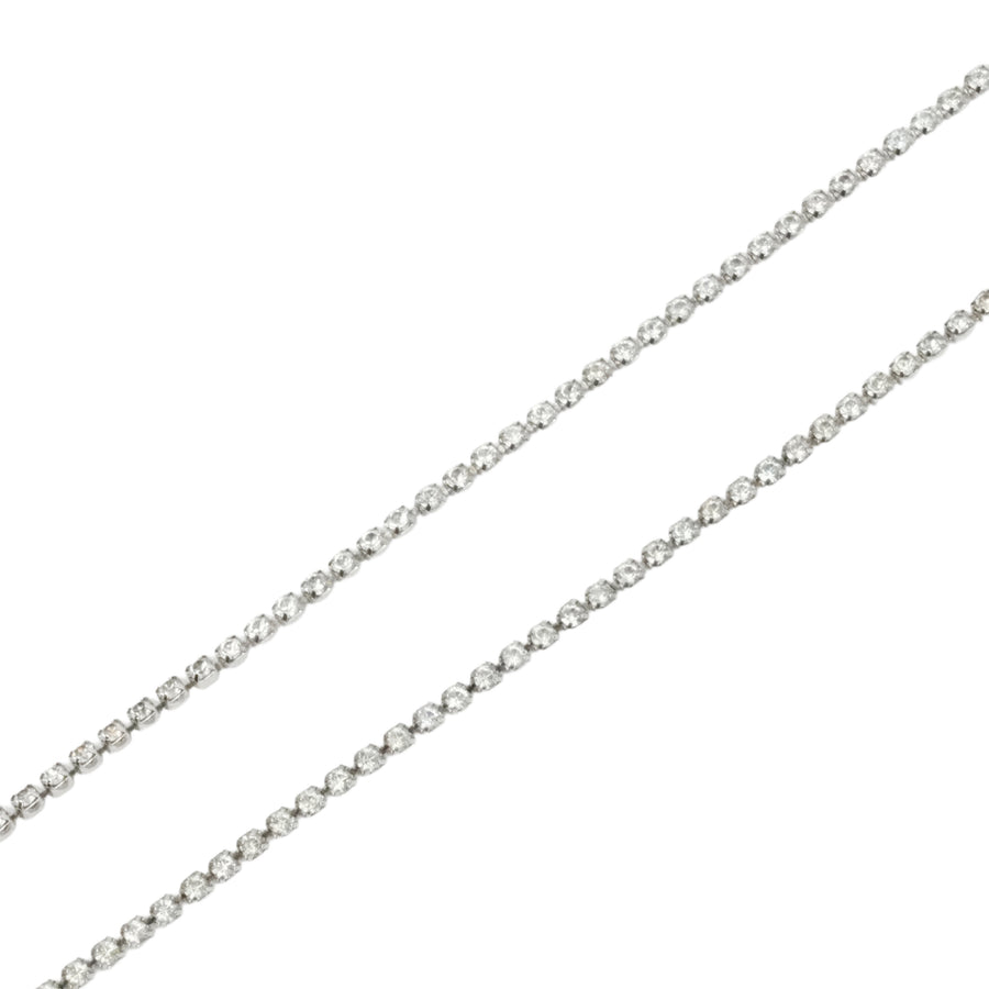 CHRISTIAN DIOR Logo Plate Rhinestone Necklace