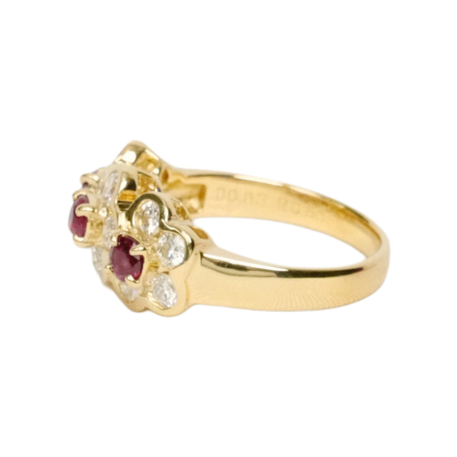 K18 Natural Ruby 0.60ct Diamond 0.83ct Ring