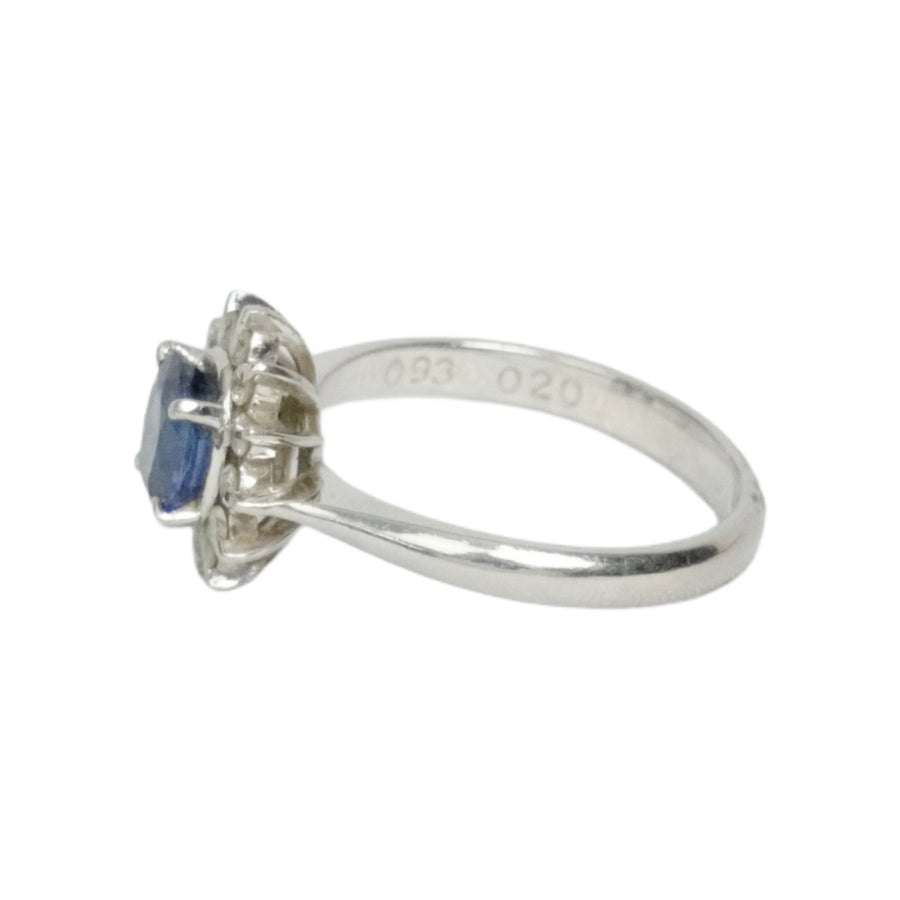 PT900 Sapphire 0.93ct Diamond 0.20ct Ring