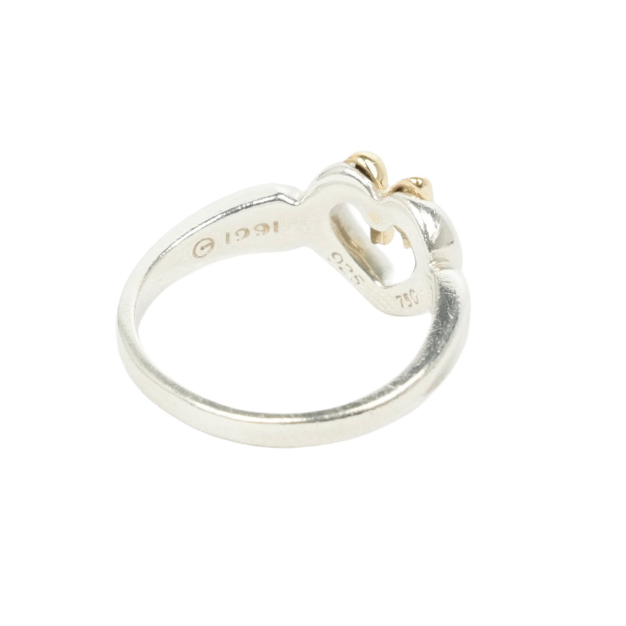 TIFFANY & CO. SV925 K18YG Heart Ribbon Ring