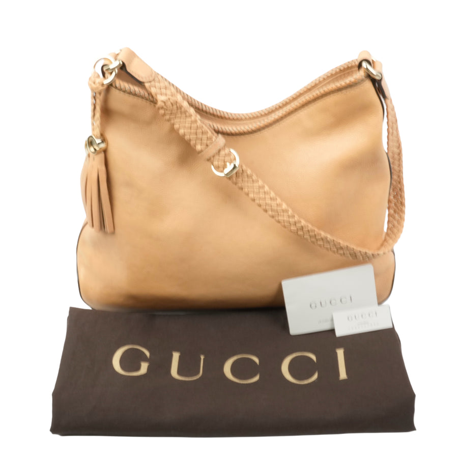 GUCCI  257026 Leather Gold Hardware  Shoulder Bag
