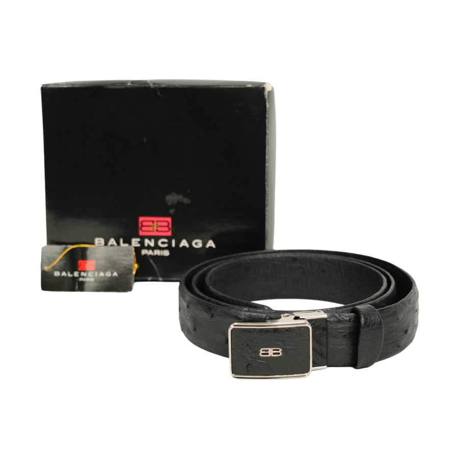 BALENCIAGA Ostrich Leather Belt