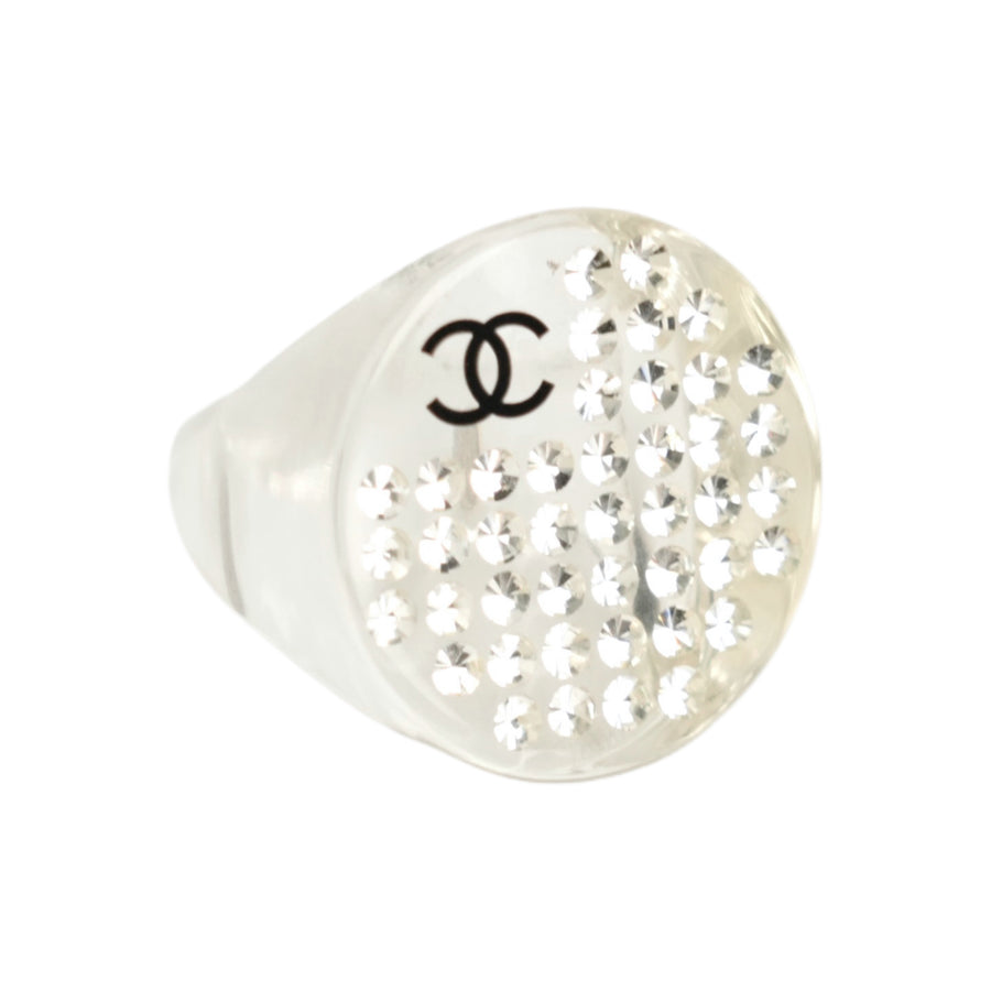 CHANEL Coco Mark Rhinestone Ring