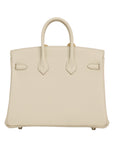 HERMÈS Birkin 25 Handbag in Gris Glacier White