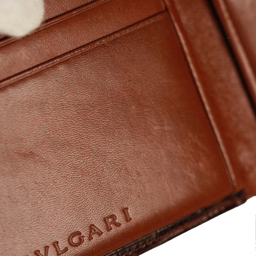 BVLGARI Crocodile Bi-Fold Wallet