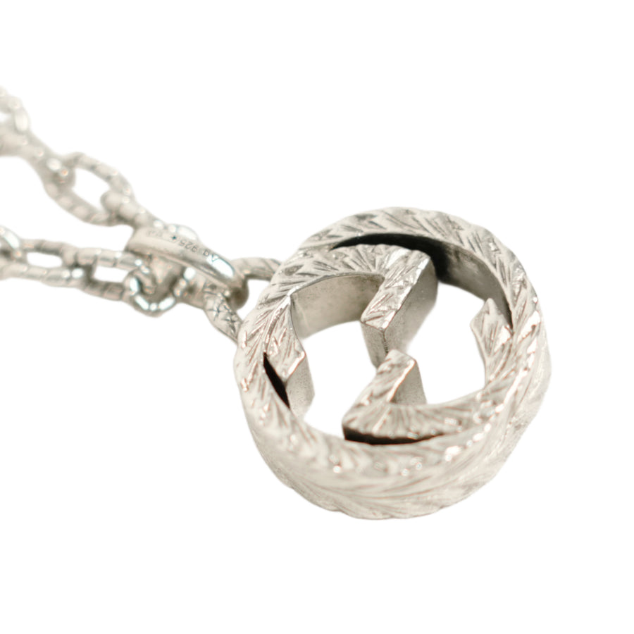 GUCCI SV925 Arabesque Interlocking GG Logo Necklace