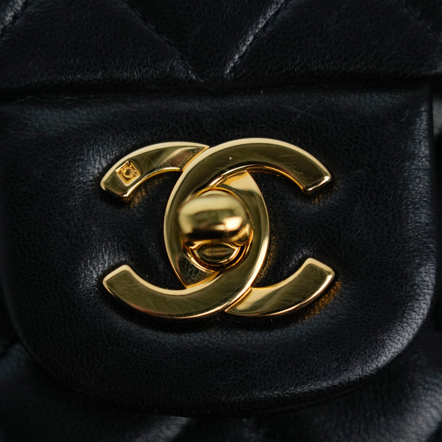 CHANEL 1994–1996 Matelassé Double Flap Lambskin Shoulder Bag