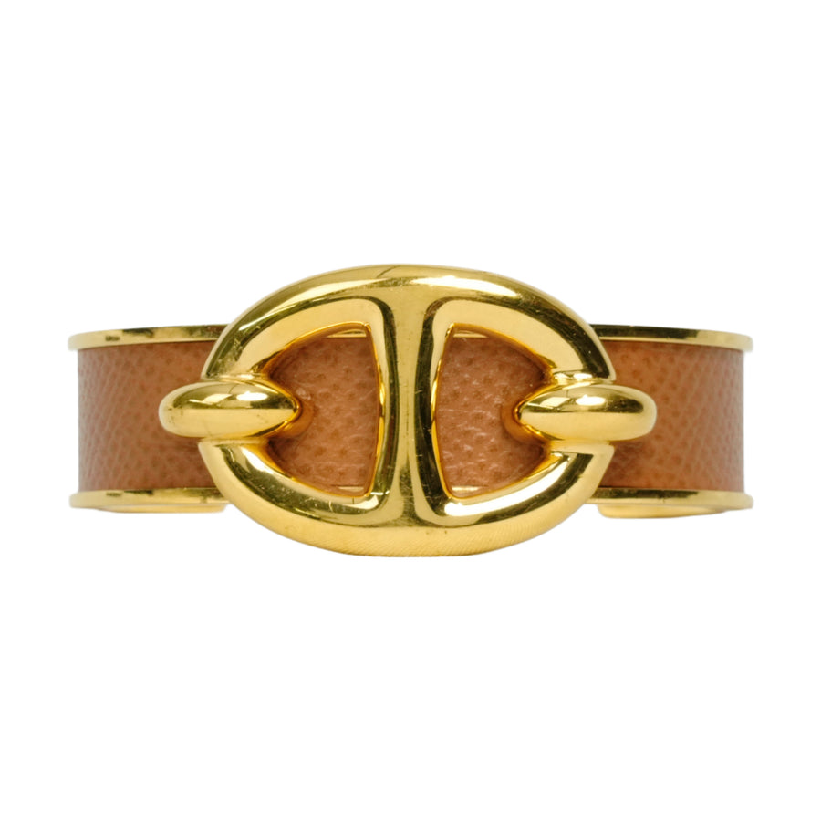 HERMES Chaine d'Ancre Leather Bangle