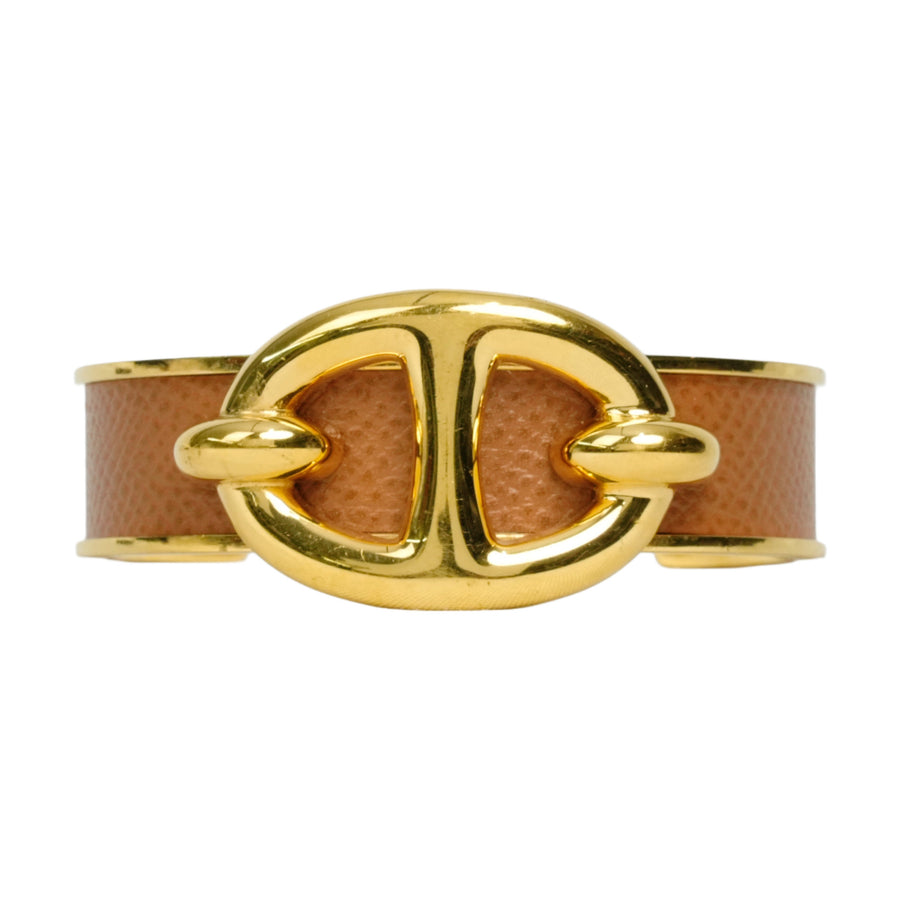 HERMES Chaine d'Ancre Leather Bangle