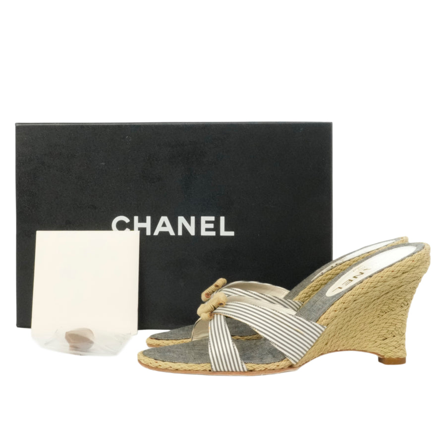 CHANEL Coco Mark Marine Mules Sandals
