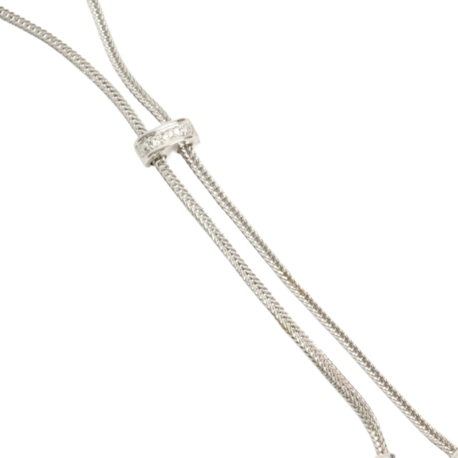 CHRISTIAN DIOR CD Logo Rhinestone Necklace