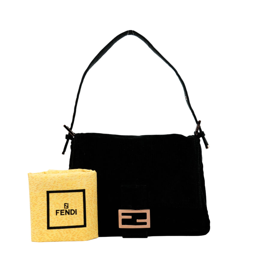 FENDI Corduroy Mamma Baguette Shoulder Bag