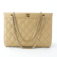 CHANEL 2000-2002 Matelassé Chain Tote Bag/Shoulder Bag