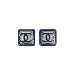 CHANEL Rhinestone Coco Mark Earrings