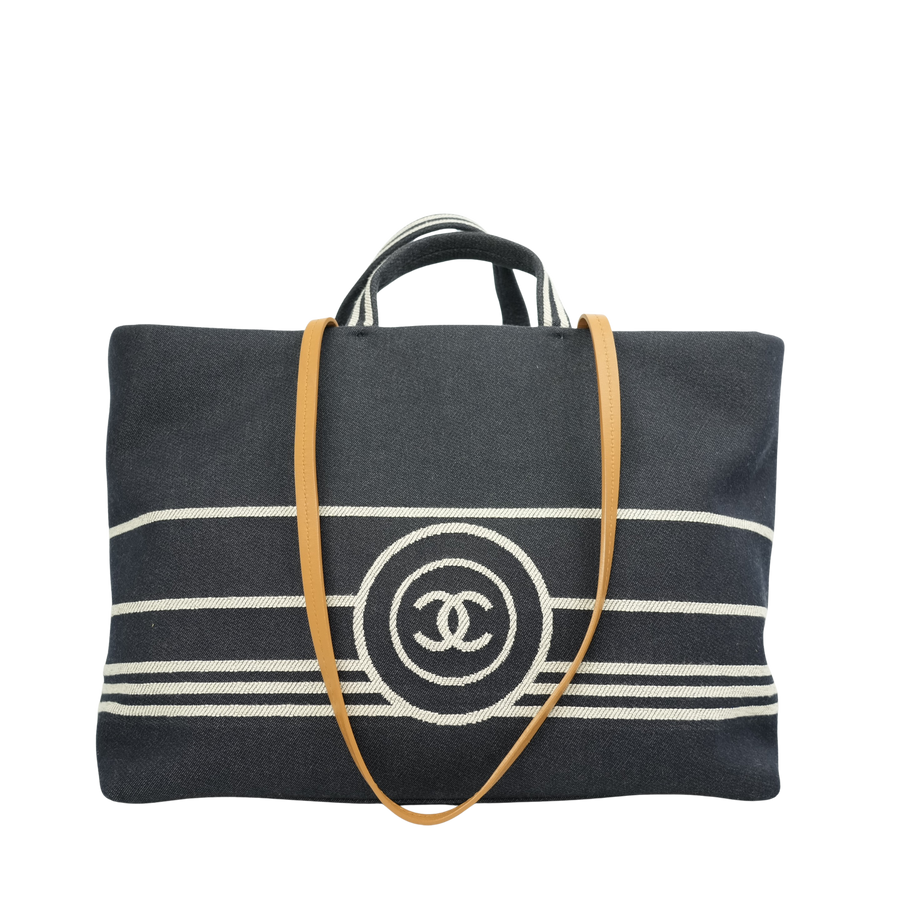 CHANEL Denim Tote Handbag/Shoulder Bag 2-Way