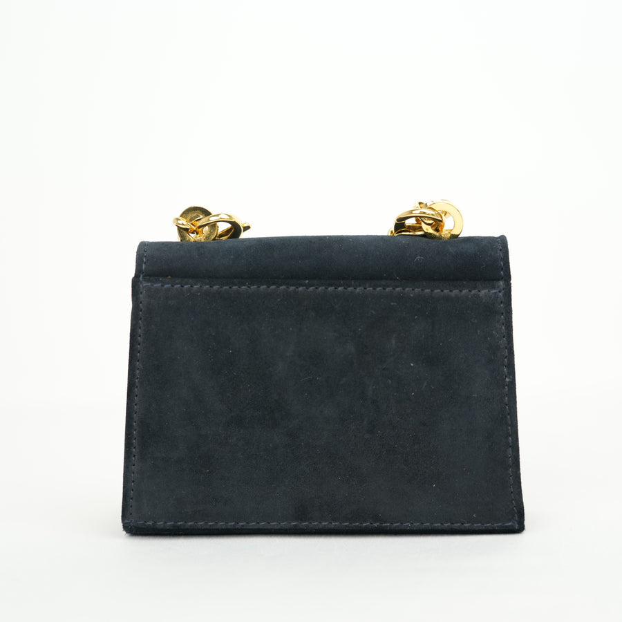 SALVATORE FERRAGAMO Suede Gancin Mini Shoulder Bag