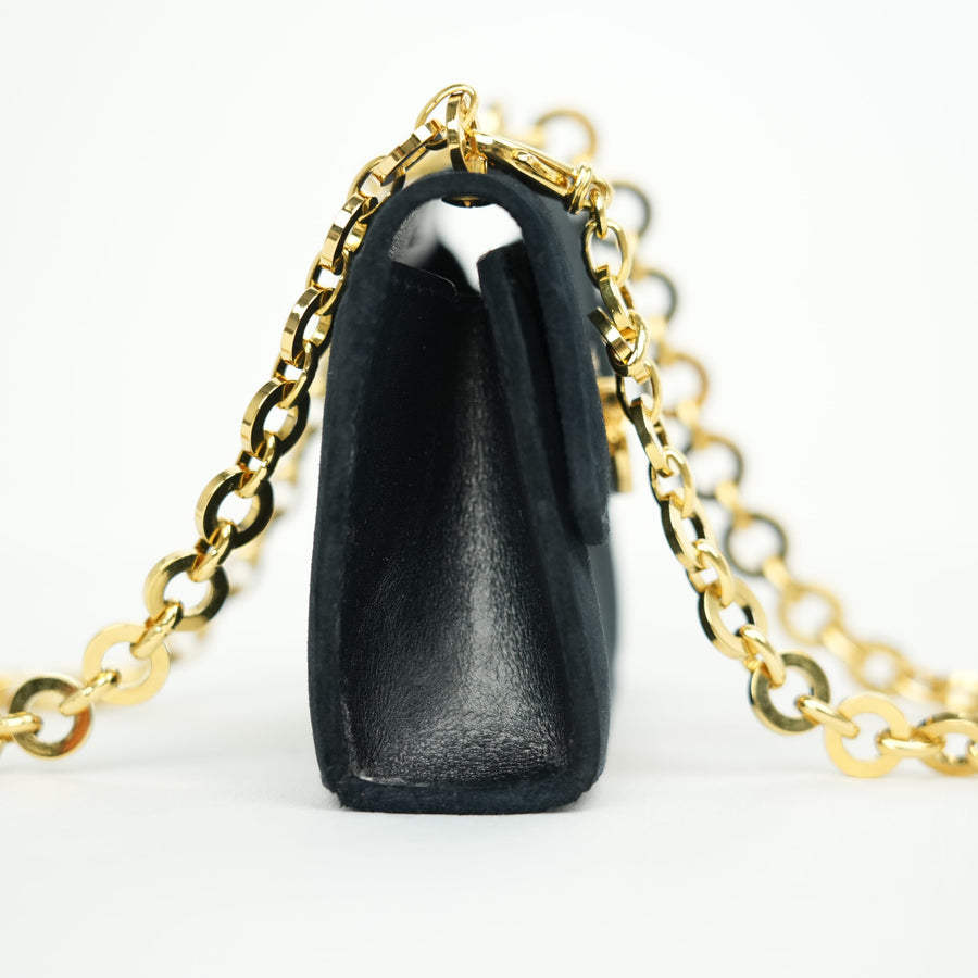 SALVATORE FERRAGAMO Suede Gancin Mini Shoulder Bag