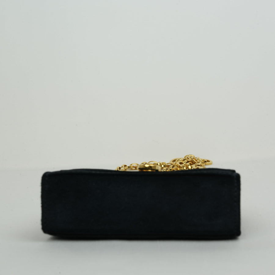 SALVATORE FERRAGAMO Suede Gancin Mini Shoulder Bag