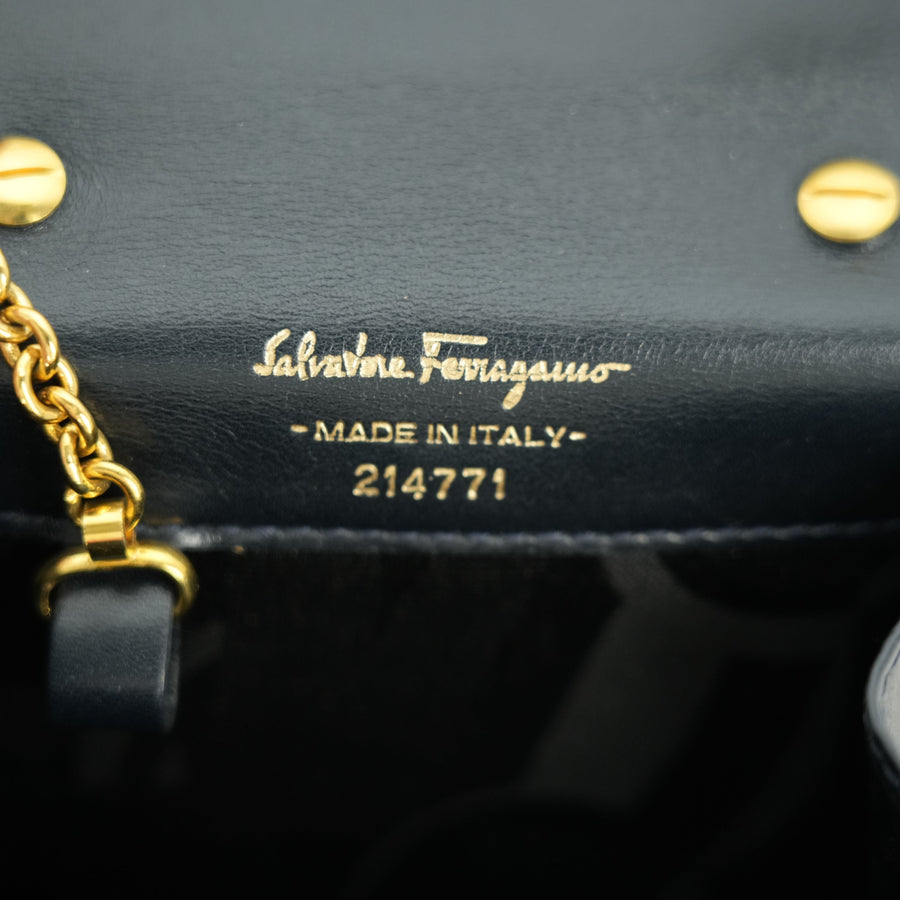 SALVATORE FERRAGAMO Suede Gancin Mini Shoulder Bag