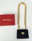 SALVATORE FERRAGAMO Suede Gancin Mini Shoulder Bag