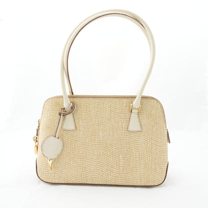 SALVATORE FERRAGAMO Beige Leather Shoulder Bag AU-21-2304