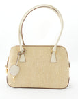 SALVATORE FERRAGAMO Beige Leather Shoulder Bag AU-21-2304