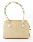 SALVATORE FERRAGAMO Beige Leather Shoulder Bag AU-21-2304