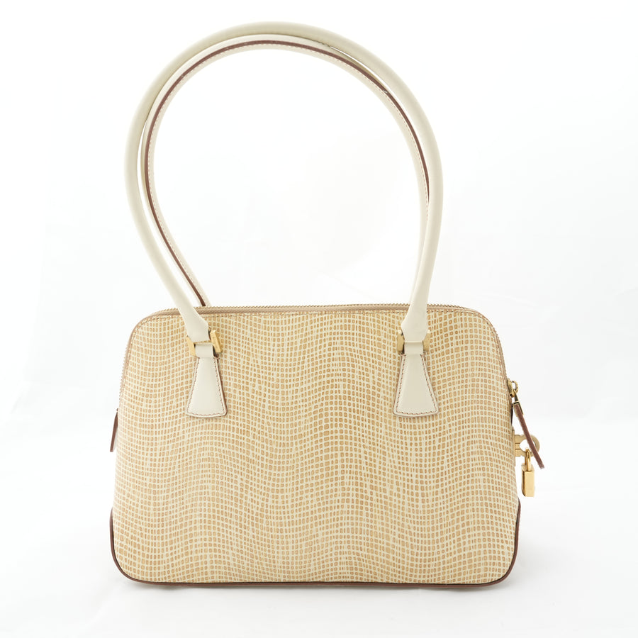 SALVATORE FERRAGAMO Beige Leather Shoulder Bag AU-21-2304