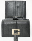 GUCCI Leather Logo W-Hook Compact Wallet