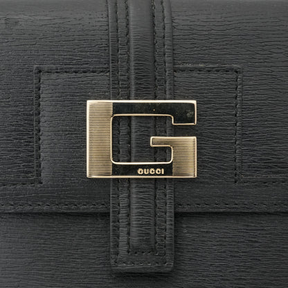 GUCCI Leather Logo W-Hook Compact Wallet