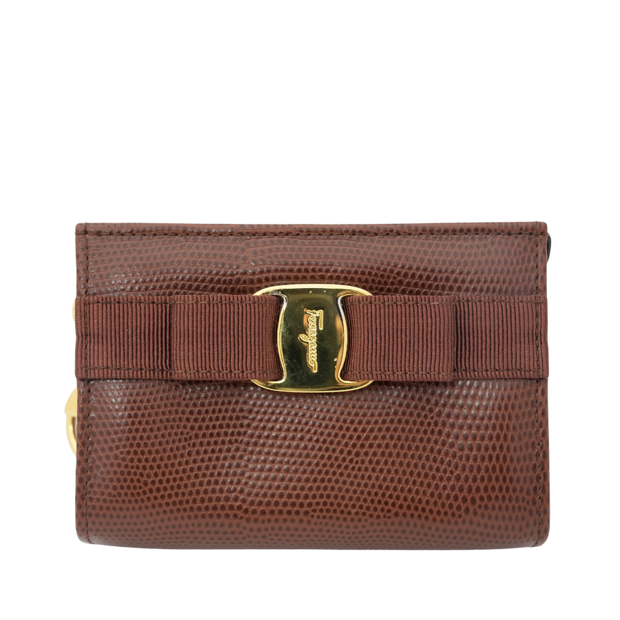 SALVATORE FERRAGAMO Salvatore Gancini Leather Pouch