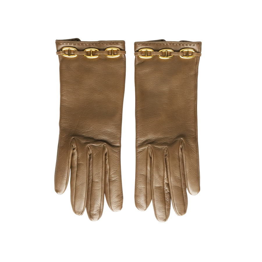 HERMES Chaine d'Ancre Leather Gloves OTHER ACCESSORY