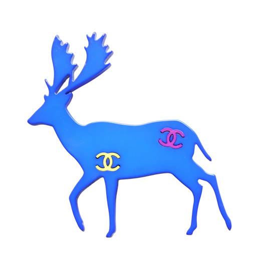 CHANEL Deer Motif Coco Mark Brooch