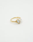 TASAKI K18 (Main Stone: Pearl 3.2-3.8mm/Aquamarine) (Side Stones: Diamond 0.01) 3.4g  Ring