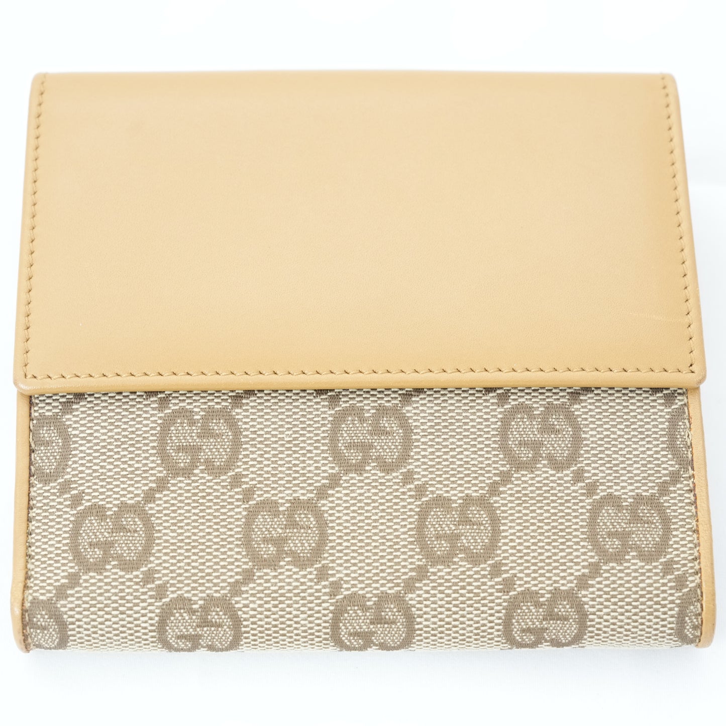 GUCCI GG Canvas Leather Folding Wallet