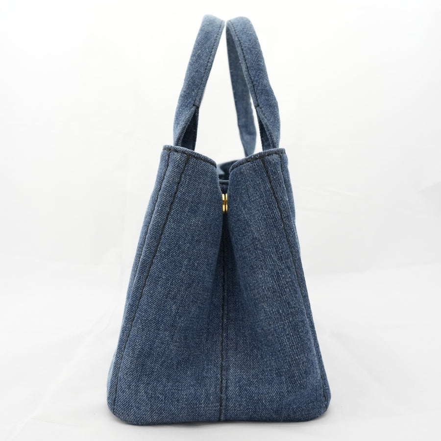 PRADA Canvas Denim Tote Bag/Handbag